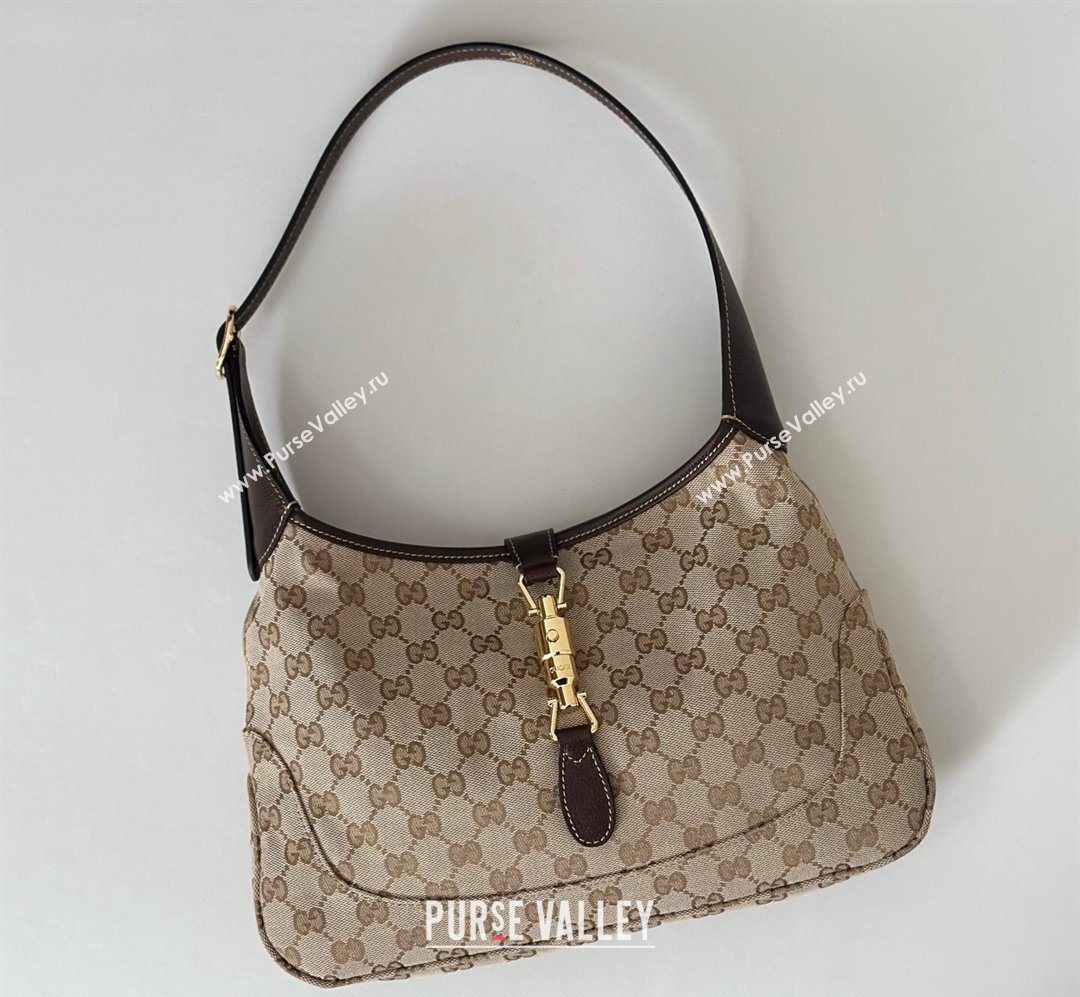 Gucci Jackie Slim medium shoulder bag in GG Canvas Sand Beige/Brown 2026 863136 (DLH-260128033)