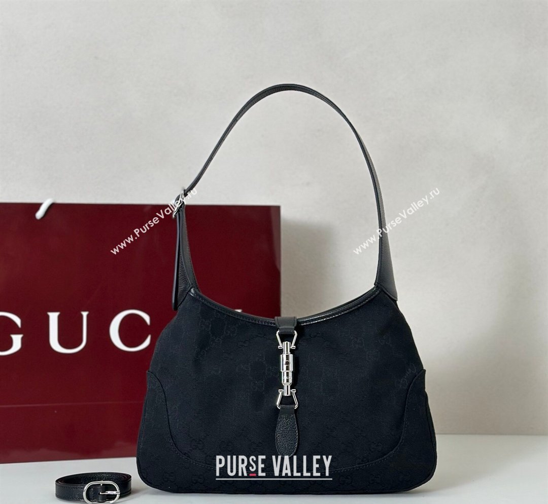 Gucci Jackie Slim medium shoulder bag in GG Canvas Black 2026 863136 (DLH-260128034)