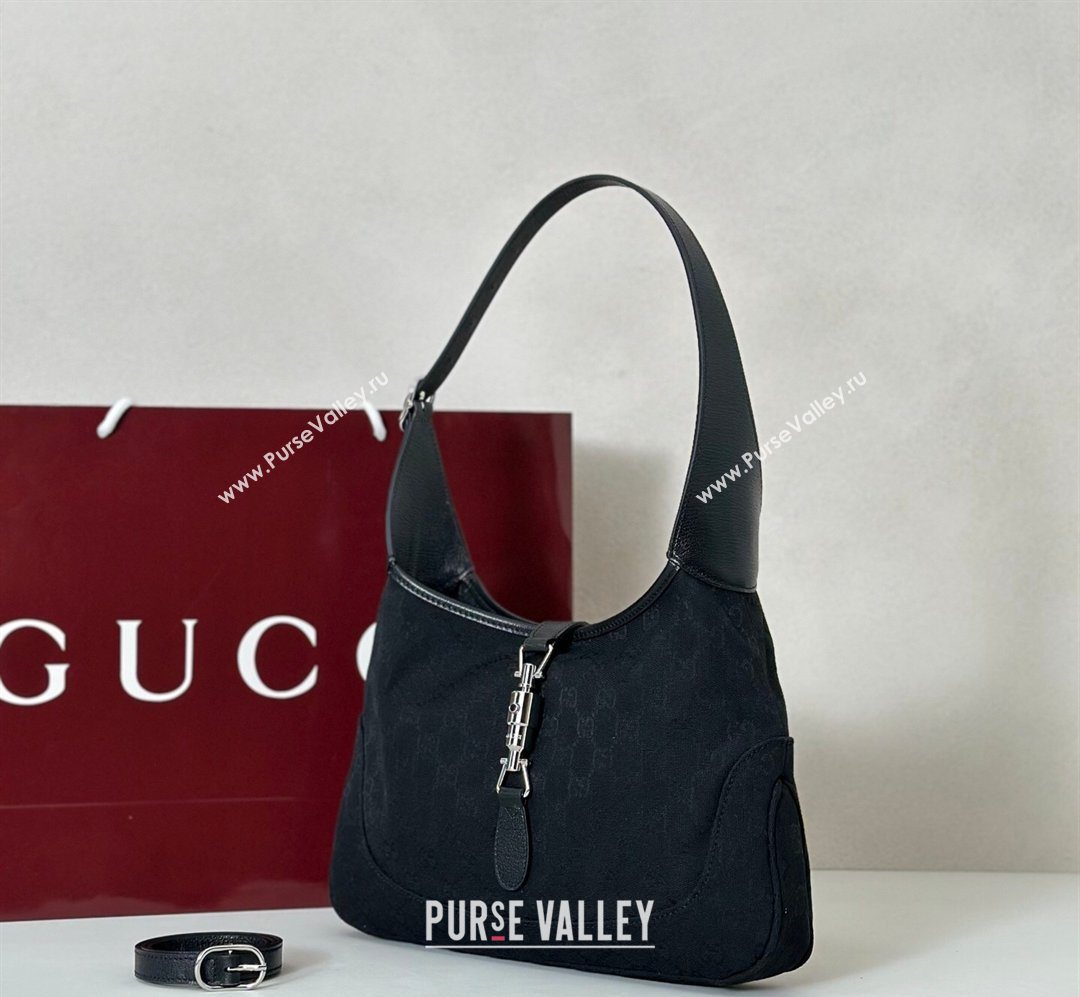 Gucci Jackie Slim medium shoulder bag in GG Canvas Black 2026 863136 (DLH-260128034)