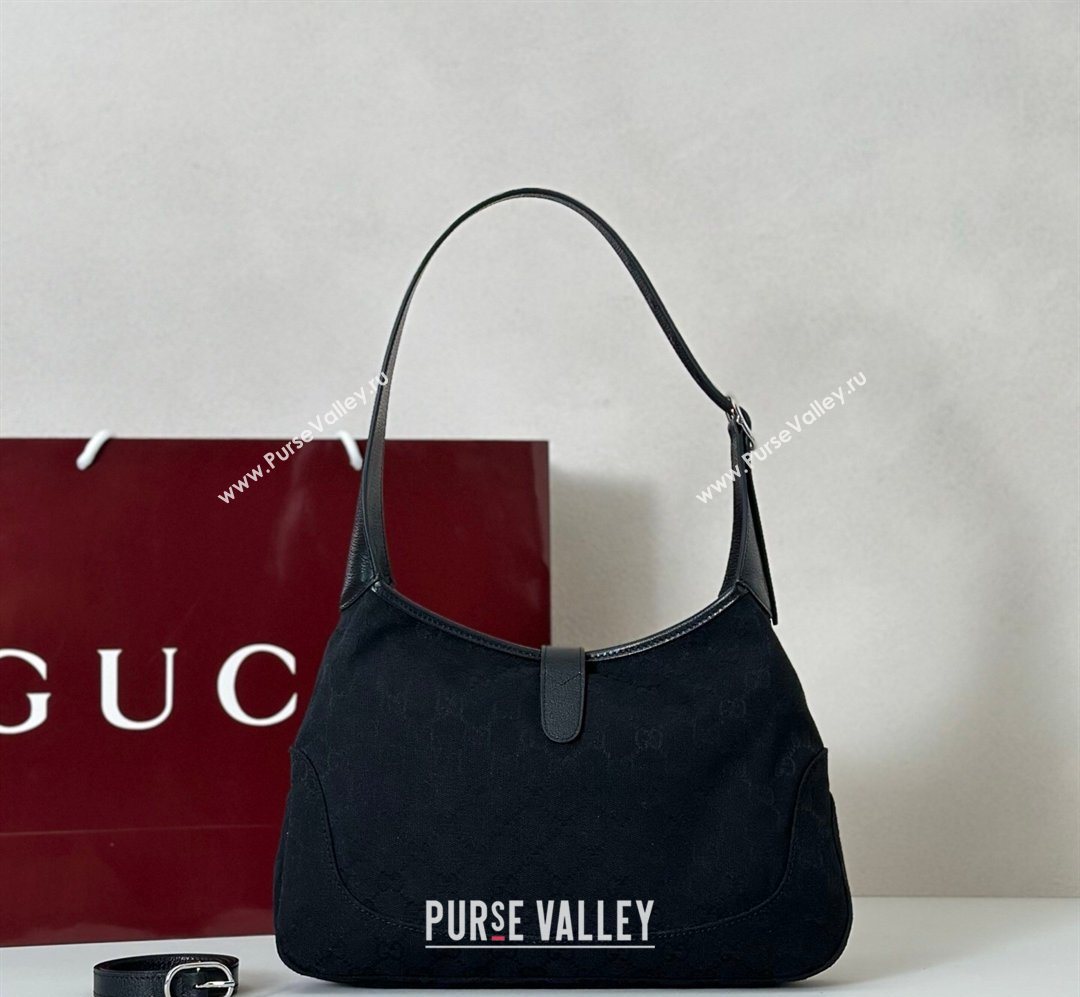 Gucci Jackie Slim medium shoulder bag in GG Canvas Black 2026 863136 (DLH-260128034)