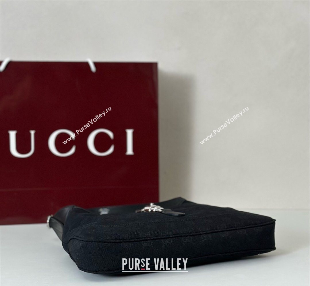 Gucci Jackie Slim medium shoulder bag in GG Canvas Black 2026 863136 (DLH-260128034)