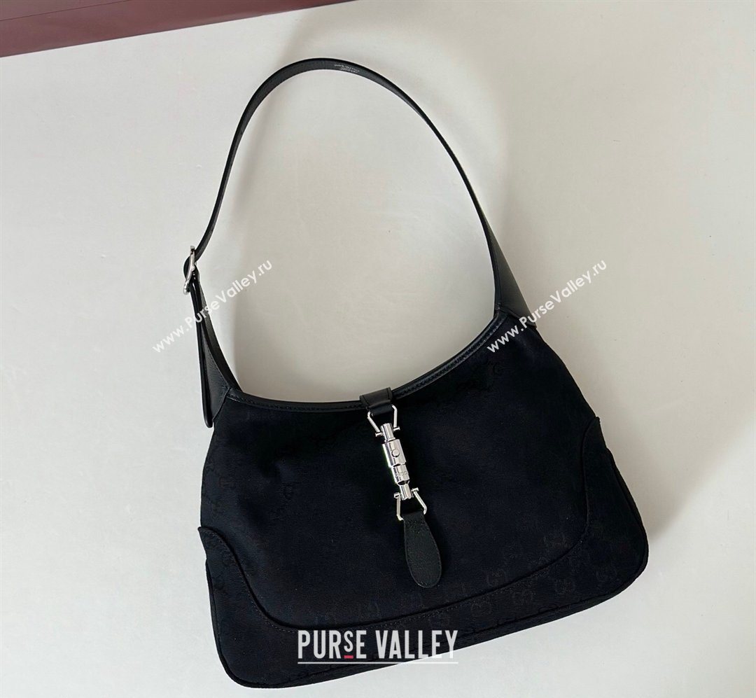 Gucci Jackie Slim medium shoulder bag in GG Canvas Black 2026 863136 (DLH-260128034)