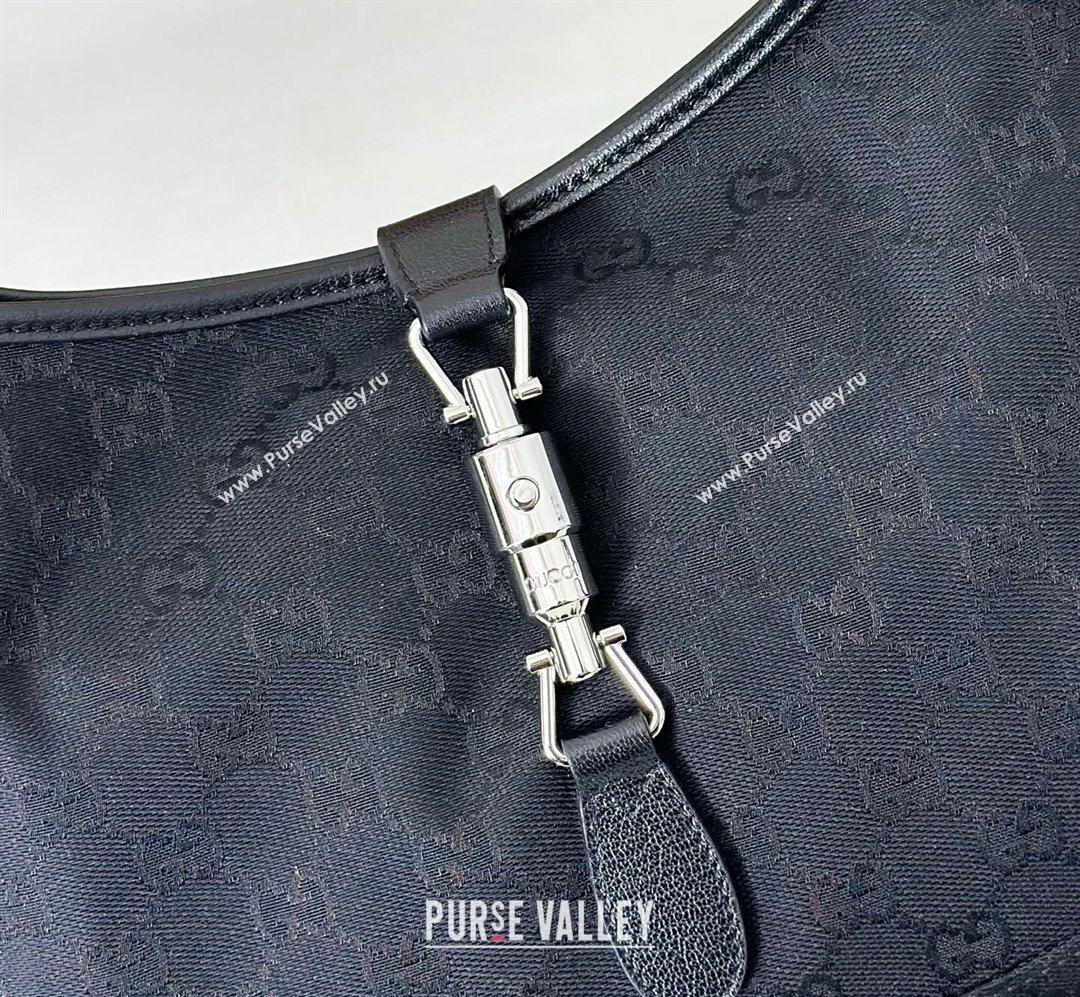 Gucci Jackie Slim medium shoulder bag in GG Canvas Black 2026 863136 (DLH-260128034)