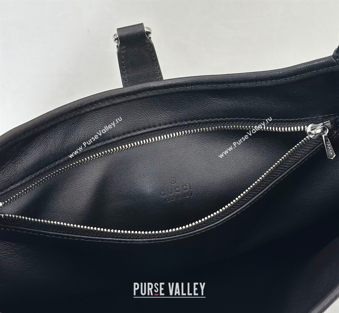 Gucci Jackie Slim medium shoulder bag in Lambskin Leather Black 2026 863136 (DLH-260128035)