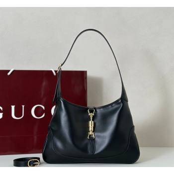 Gucci Jackie Slim medium shoulder bag in Shiny Leather Black 2026 863136 (DLH-260128036)