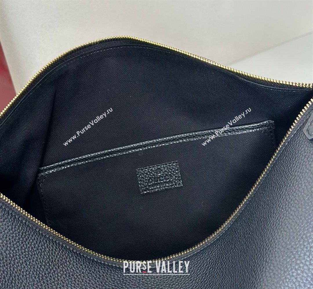 Gucci Half Horsebit large shoulder bag in Grainy Leather Black 2026 862530 (DLH-260128038)