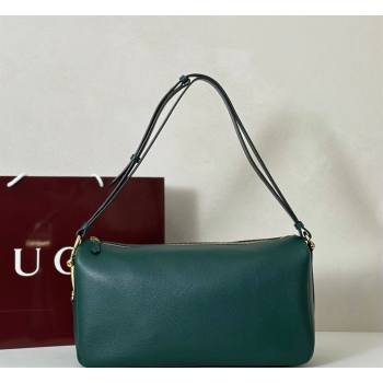 Gucci Half Horsebit large shoulder bag in Grainy Leather Green 2026 862530 (DLH-260128039)