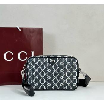 Gucci Mens Ophidia small crossbody bag in GG Fabric Black/Silver 2026 839155 (DLH-260127094)