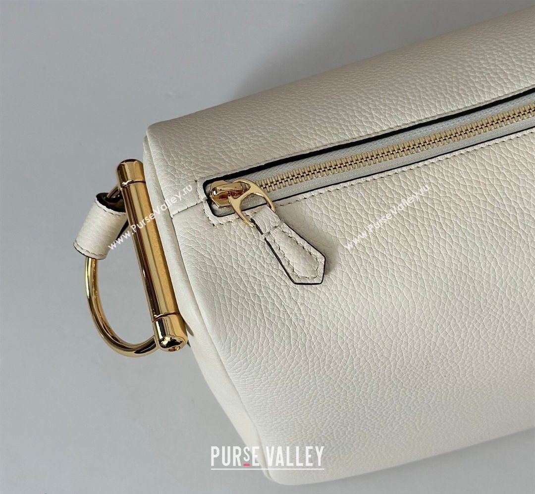 Gucci Half Horsebit large shoulder bag in Grainy Leather White 2026 862530 (DLH-260128040)