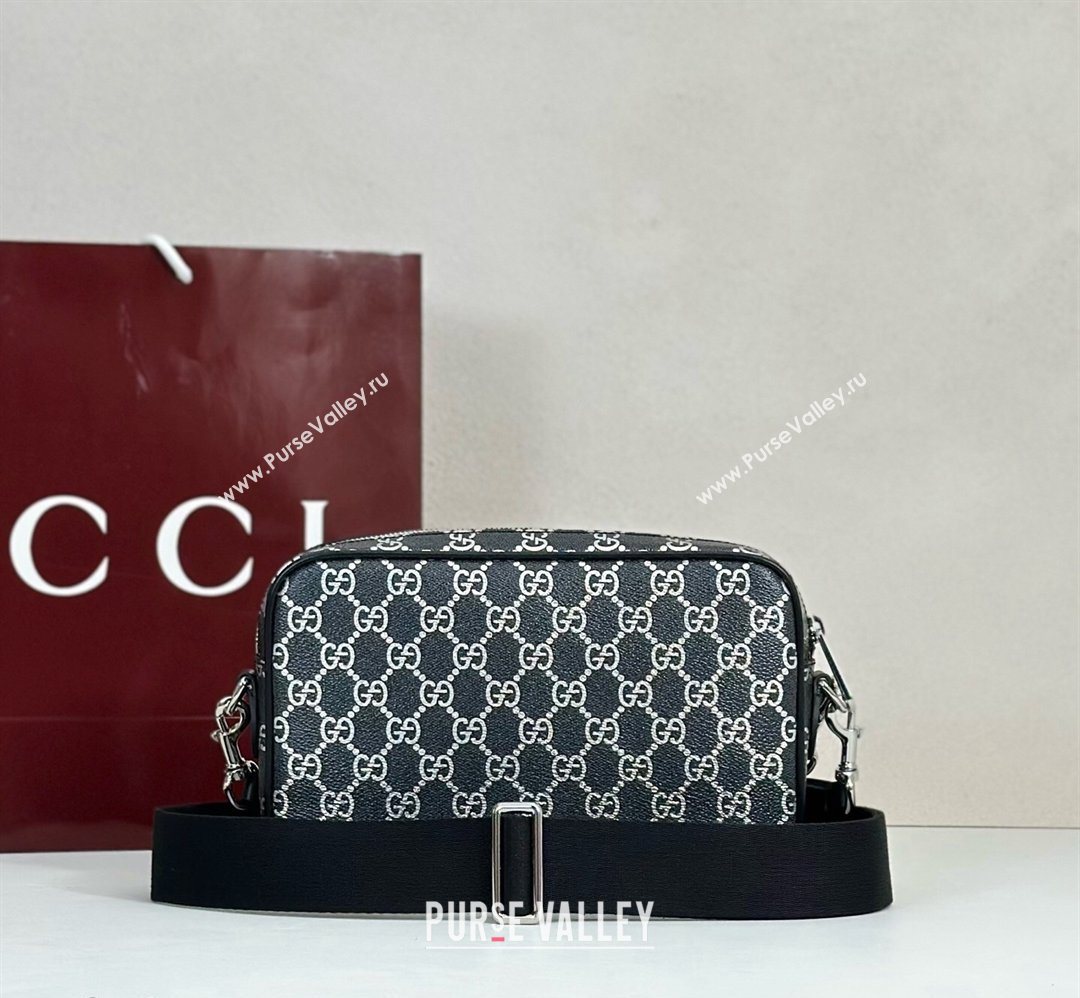 Gucci Mens Ophidia small crossbody bag in GG Fabric Black/Silver 2026 839155 (DLH-260127094)