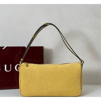 Gucci Half Horsebit large shoulder bag in GG Suede Yellow 2026 862530 (DLH-260128042)