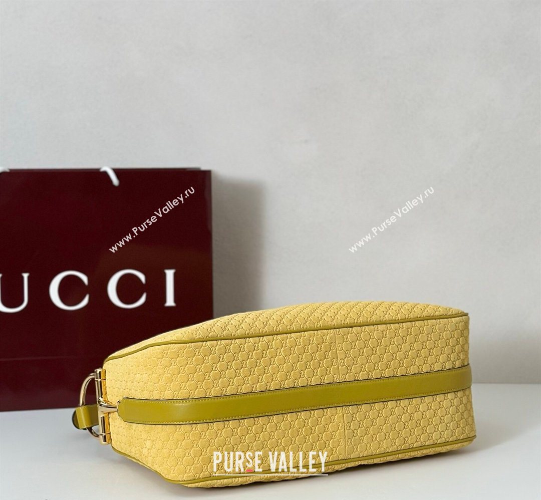 Gucci Half Horsebit large shoulder bag in GG Suede Yellow 2026 862530 (DLH-260128042)