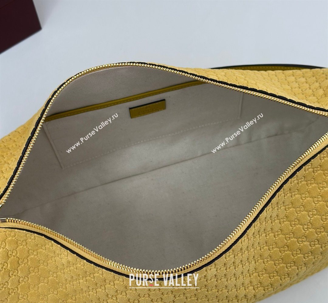Gucci Half Horsebit large shoulder bag in GG Suede Yellow 2026 862530 (DLH-260128042)