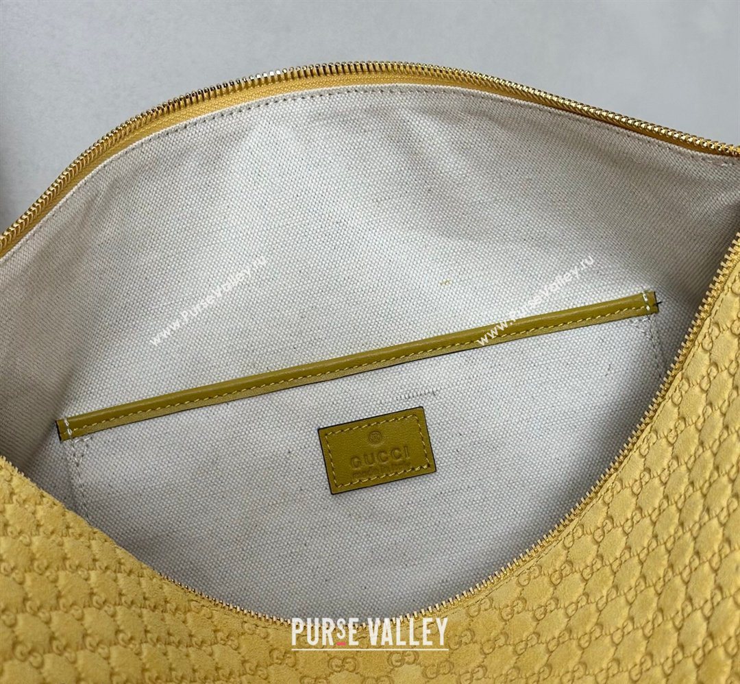 Gucci Half Horsebit large shoulder bag in GG Suede Yellow 2026 862530 (DLH-260128042)