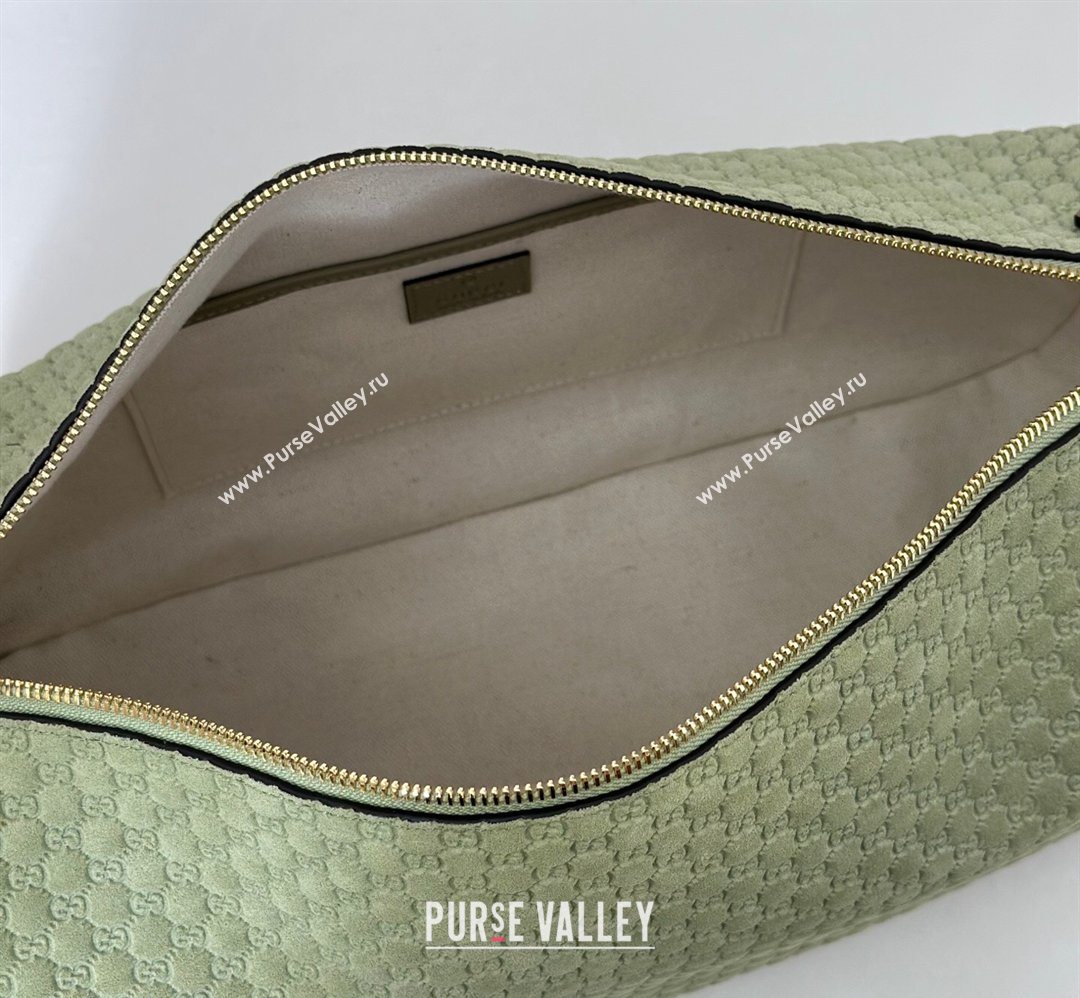 Gucci Half Horsebit large shoulder bag in GG Suede Dusty Green 2026 862530 (DLH-260128043)