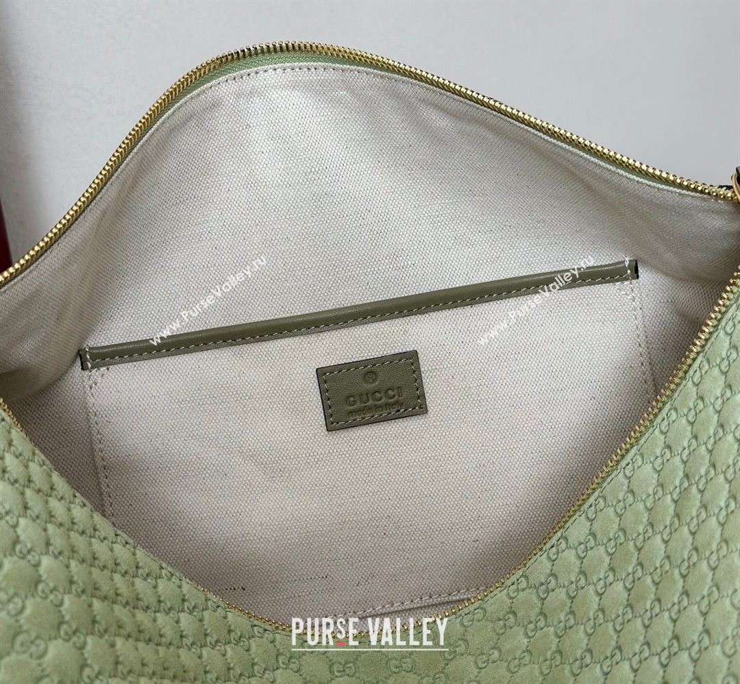 Gucci Half Horsebit large shoulder bag in GG Suede Dusty Green 2026 862530 (DLH-260128043)