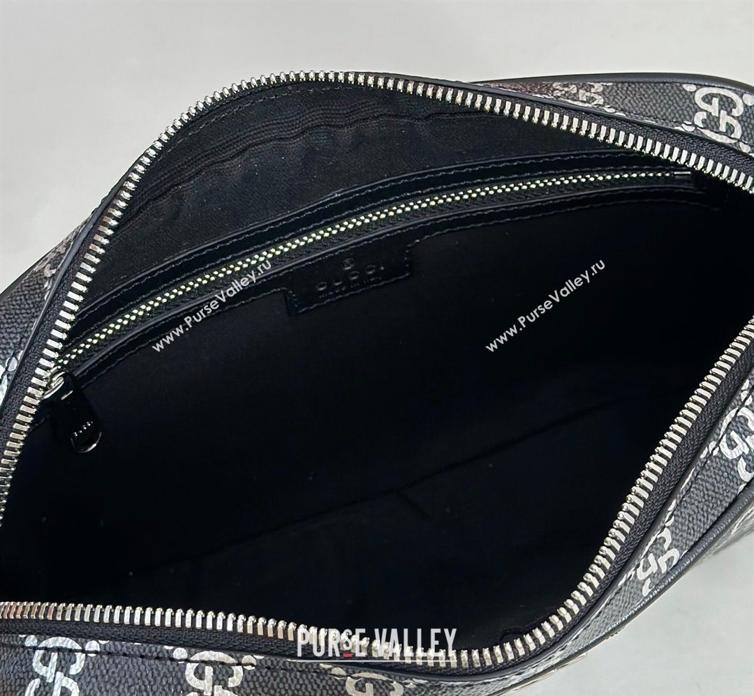 Gucci Mens Ophidia small crossbody bag in GG Fabric Black/Silver 2026 839155 (DLH-260127094)