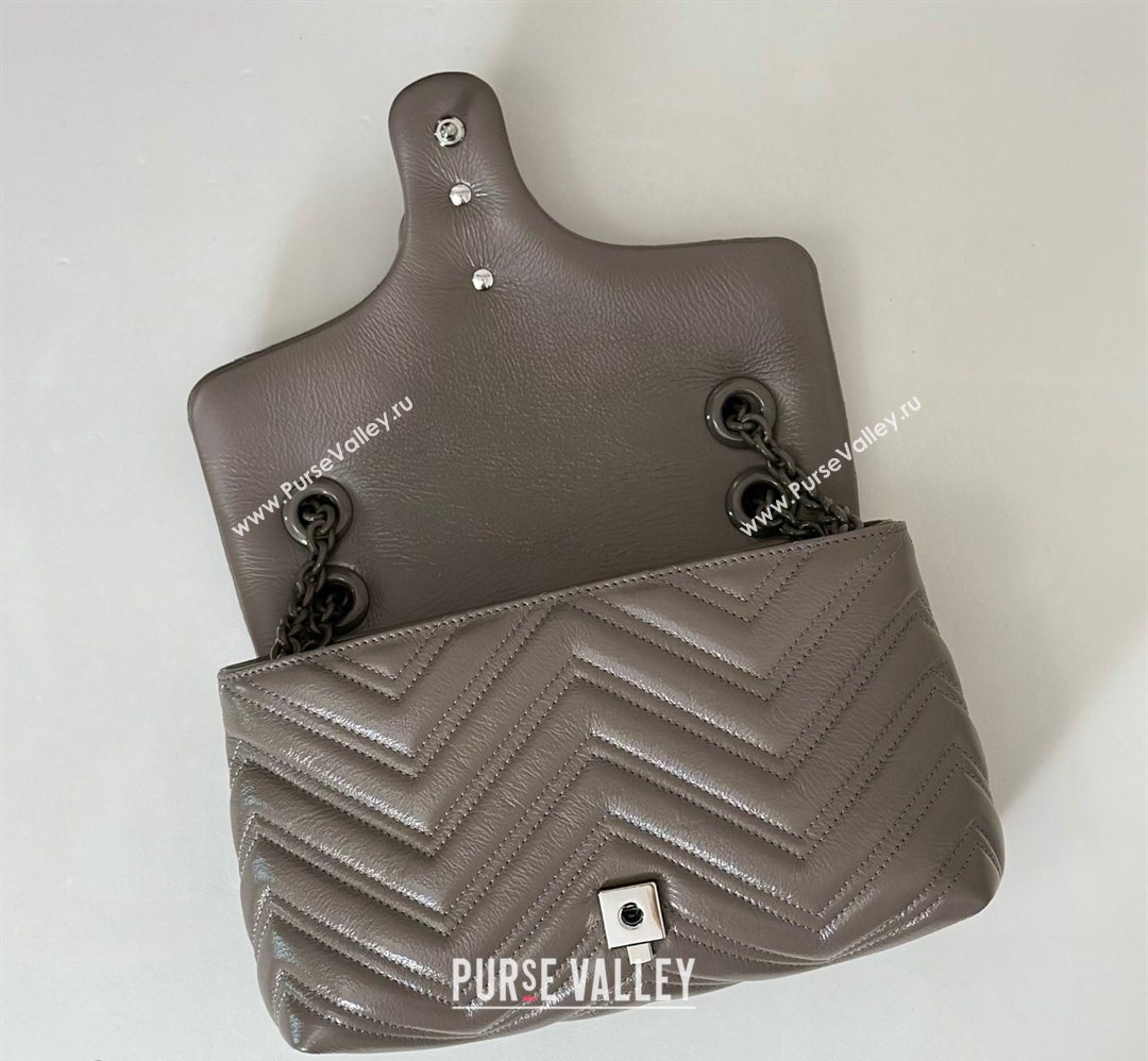 Gucci GG Marmont Leather small shoulder bag Grey 2026 855371 (DLH-260128072)