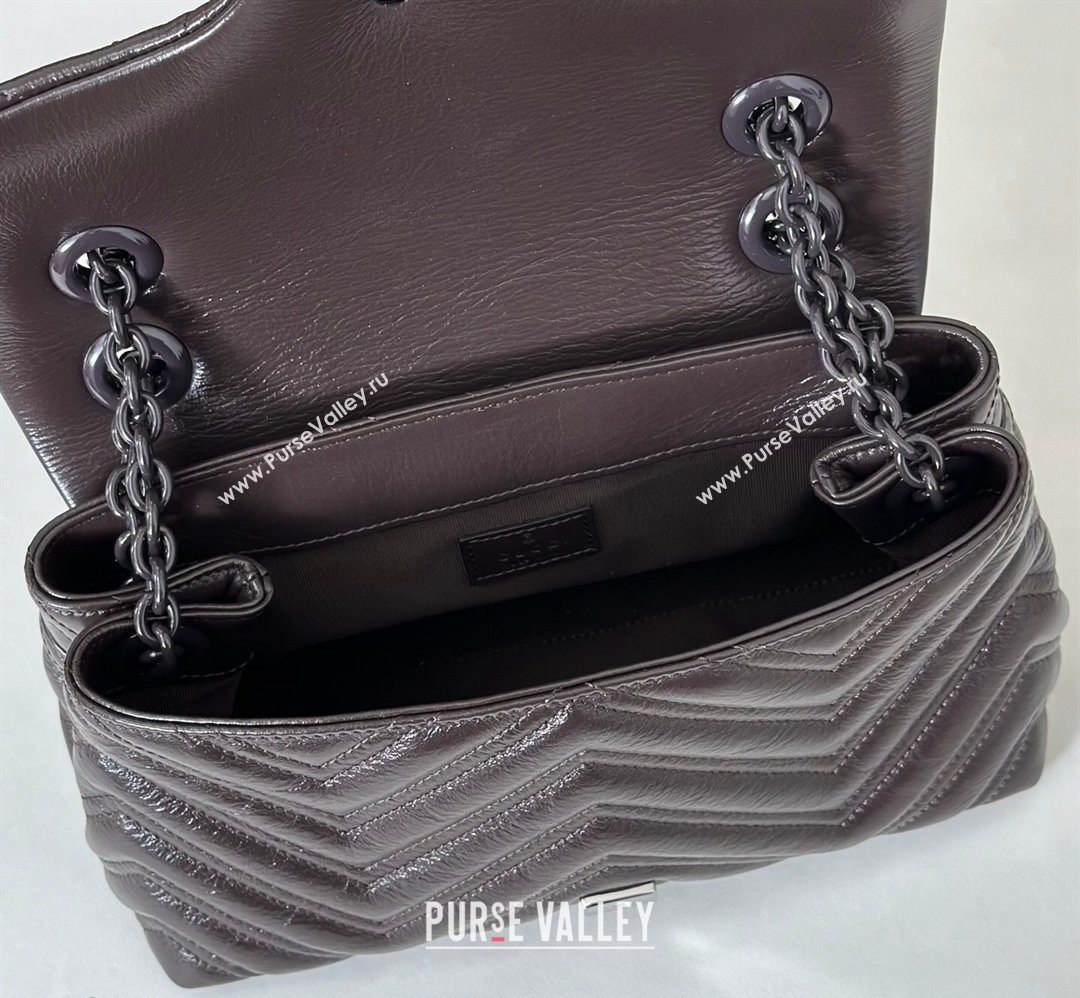 Gucci GG Marmont Leather small shoulder bag Dark Brown 2026 855371 (DLH-260128073)