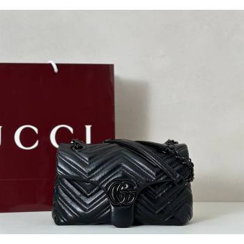 Gucci GG Marmont Leather small shoulder bag Black 2026 855371 (DLH-260128075)
