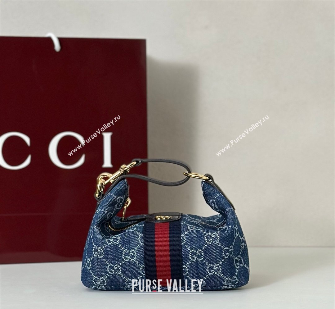 Gucci Vanity mini bag in GG Denim Blue 2026 861775 (DLH-260128080)