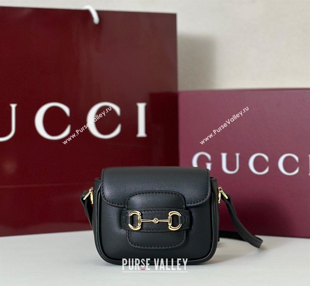 Gucci Horsebit 1955 Leather Micro Bag Black 2026 851620 (DLH-260128086)