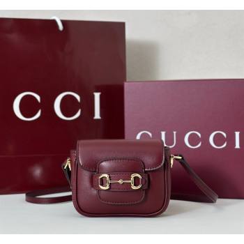 Gucci Horsebit 1955 Leather Micro Bag Ancora Red 2026 851620 (DLH-260128087)
