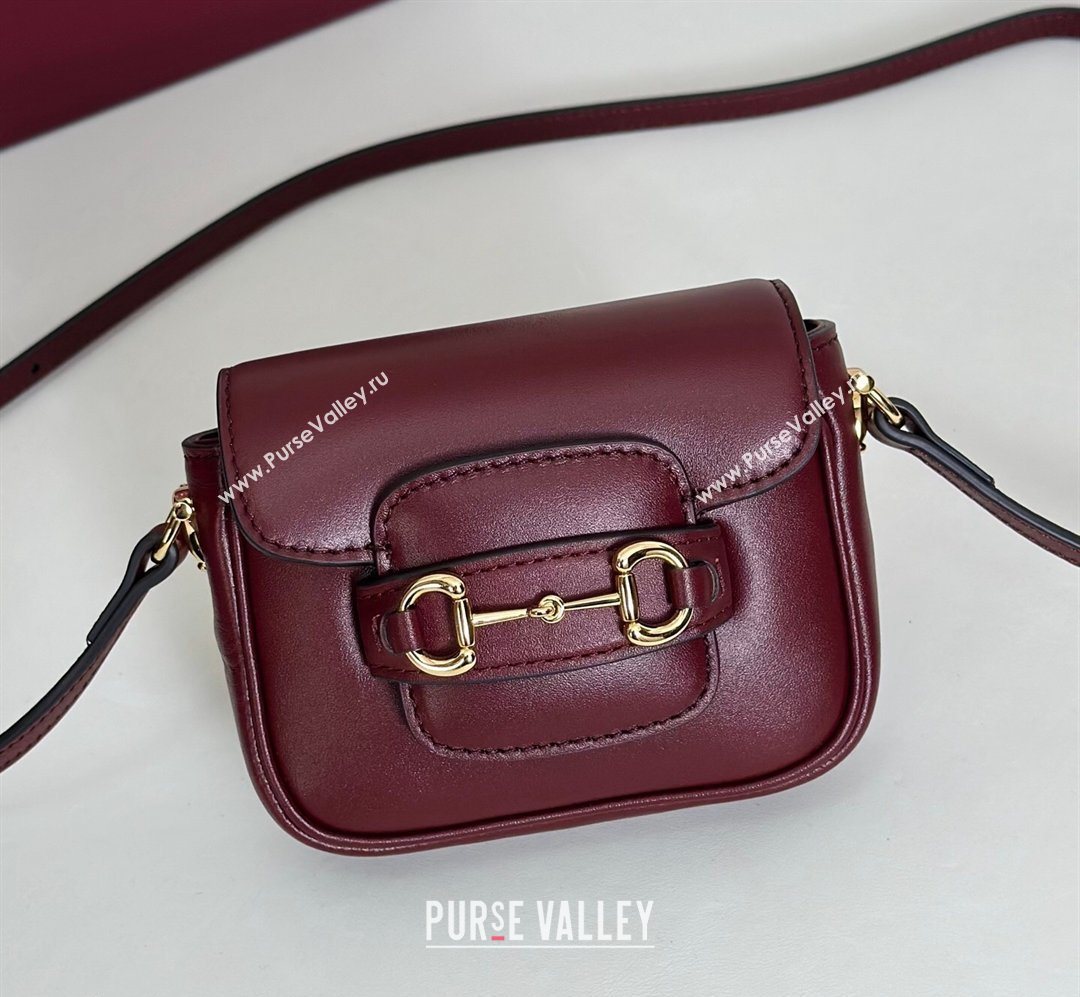 Gucci Horsebit 1955 Leather Micro Bag Ancora Red 2026 851620 (DLH-260128087)