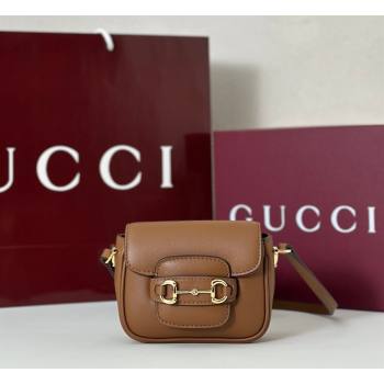 Gucci Horsebit 1955 Leather Micro Bag Brown 2026 851620 (DLH-260128088)