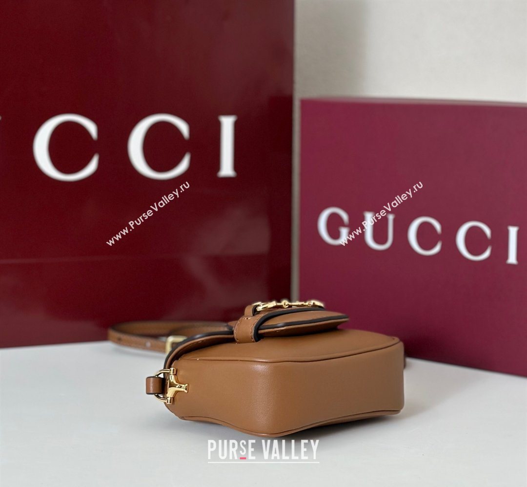 Gucci Horsebit 1955 Leather Micro Bag Brown 2026 851620 (DLH-260128088)