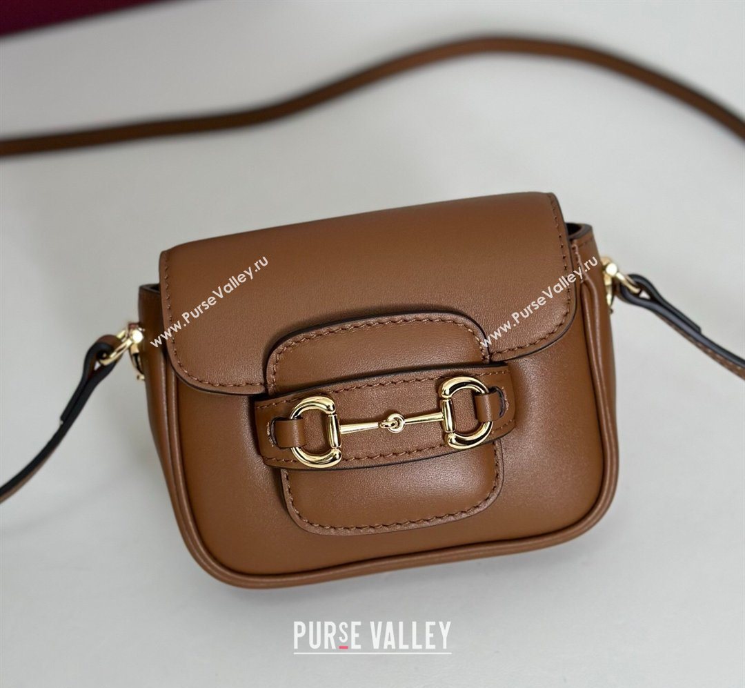 Gucci Horsebit 1955 Leather Micro Bag Brown 2026 851620 (DLH-260128088)