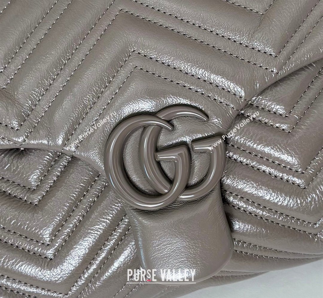 Gucci GG Marmont Leather medium shoulder bag Grey 2026 850676 (DLH-260128077)