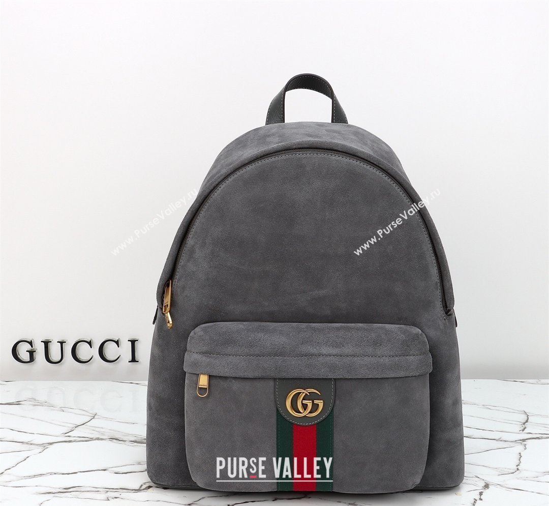 Gucci Mens Ophidia Suede medium backpack bag Grey 2026 834466 (DLH-260127104)