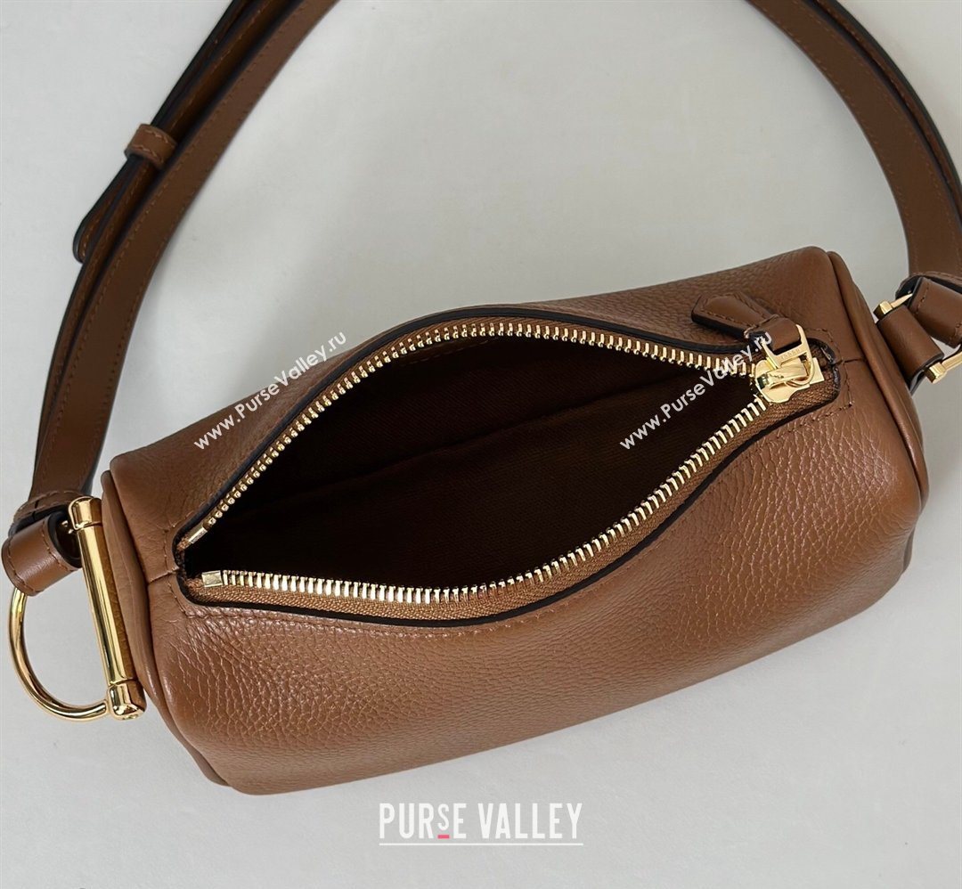 Gucci Half Horsebit mini shoulder bag in Grainy Leather Brown 2026 860784 (DLH-260128054)