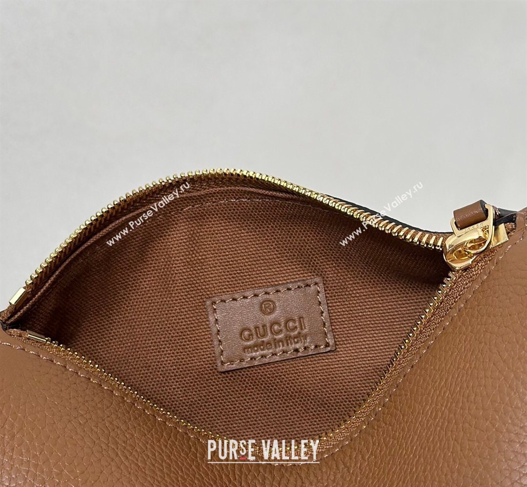 Gucci Half Horsebit mini shoulder bag in Grainy Leather Brown 2026 860784 (DLH-260128054)