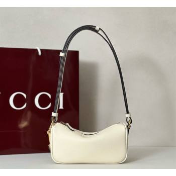 Gucci Half Horsebit mini shoulder bag in Grainy Leather White 2026 860784 (DLH-260128053)