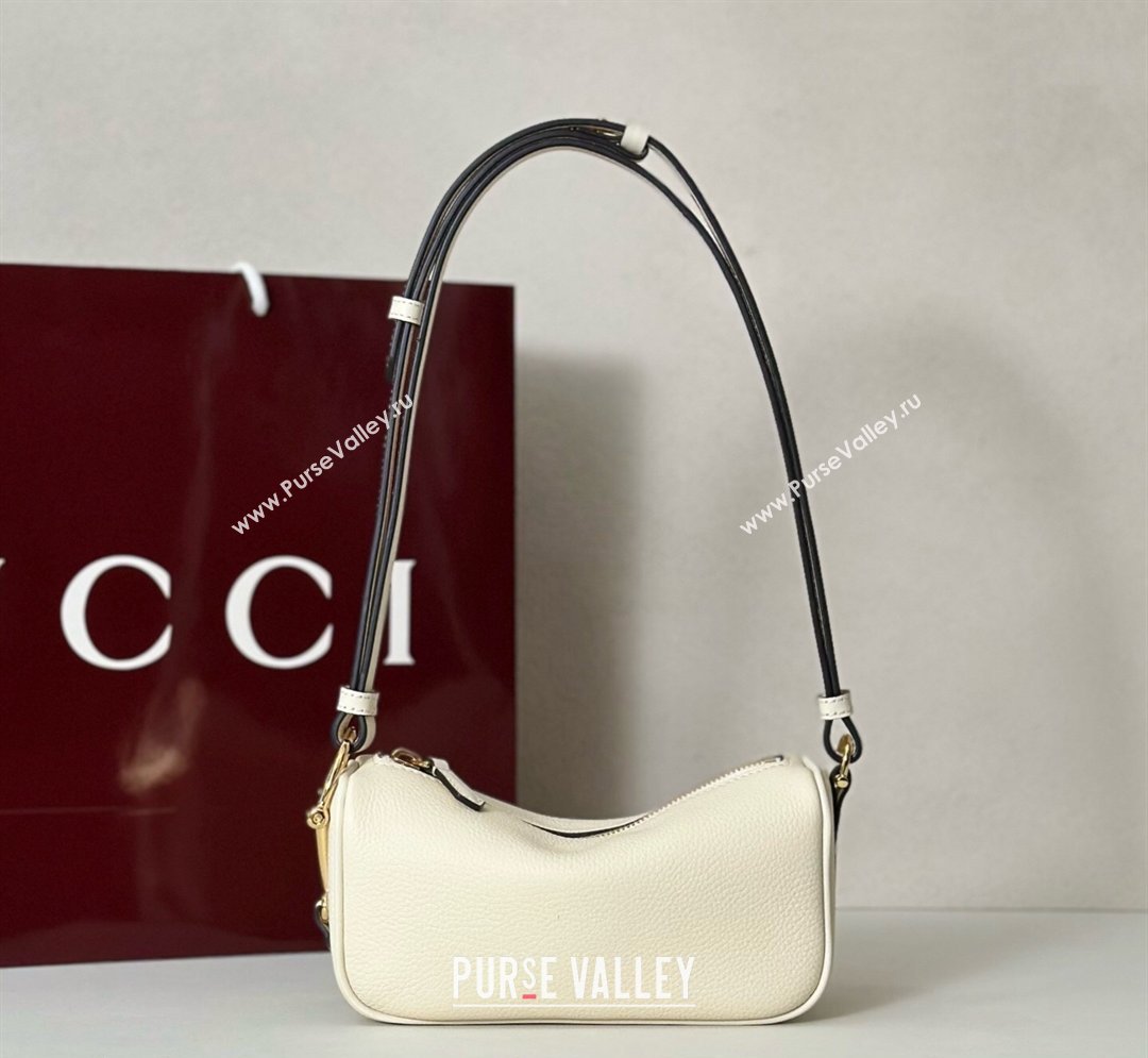 Gucci Half Horsebit mini shoulder bag in Grainy Leather White 2026 860784 (DLH-260128053)