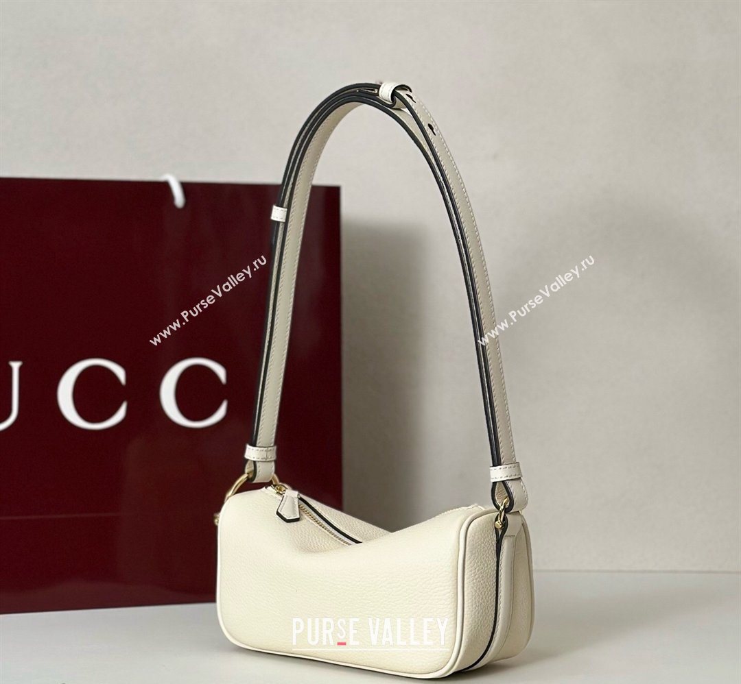 Gucci Half Horsebit mini shoulder bag in Grainy Leather White 2026 860784 (DLH-260128053)