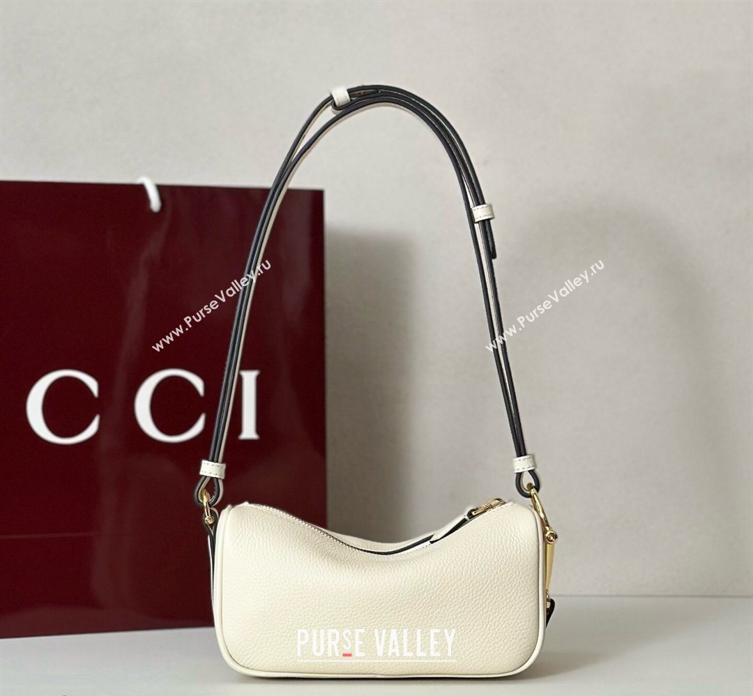 Gucci Half Horsebit mini shoulder bag in Grainy Leather White 2026 860784 (DLH-260128053)