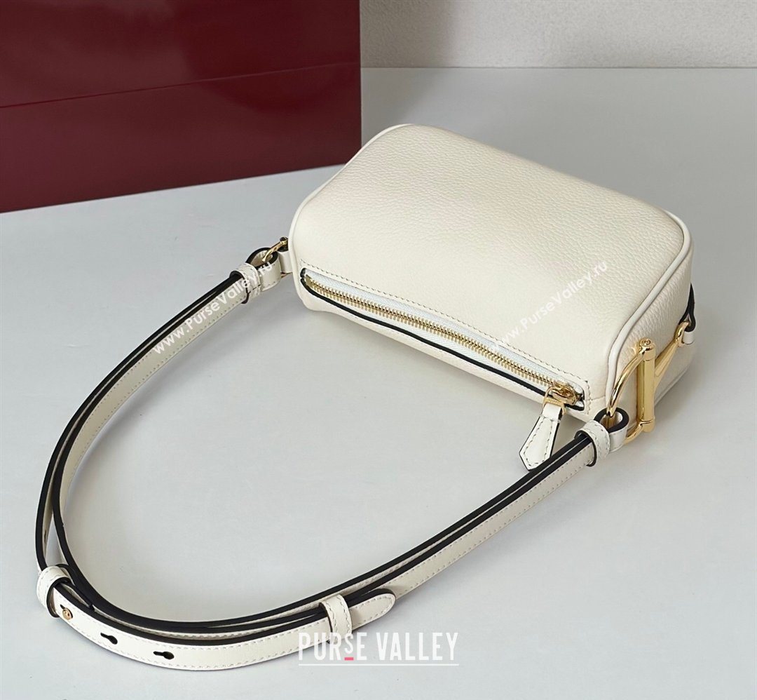 Gucci Half Horsebit mini shoulder bag in Grainy Leather White 2026 860784 (DLH-260128053)