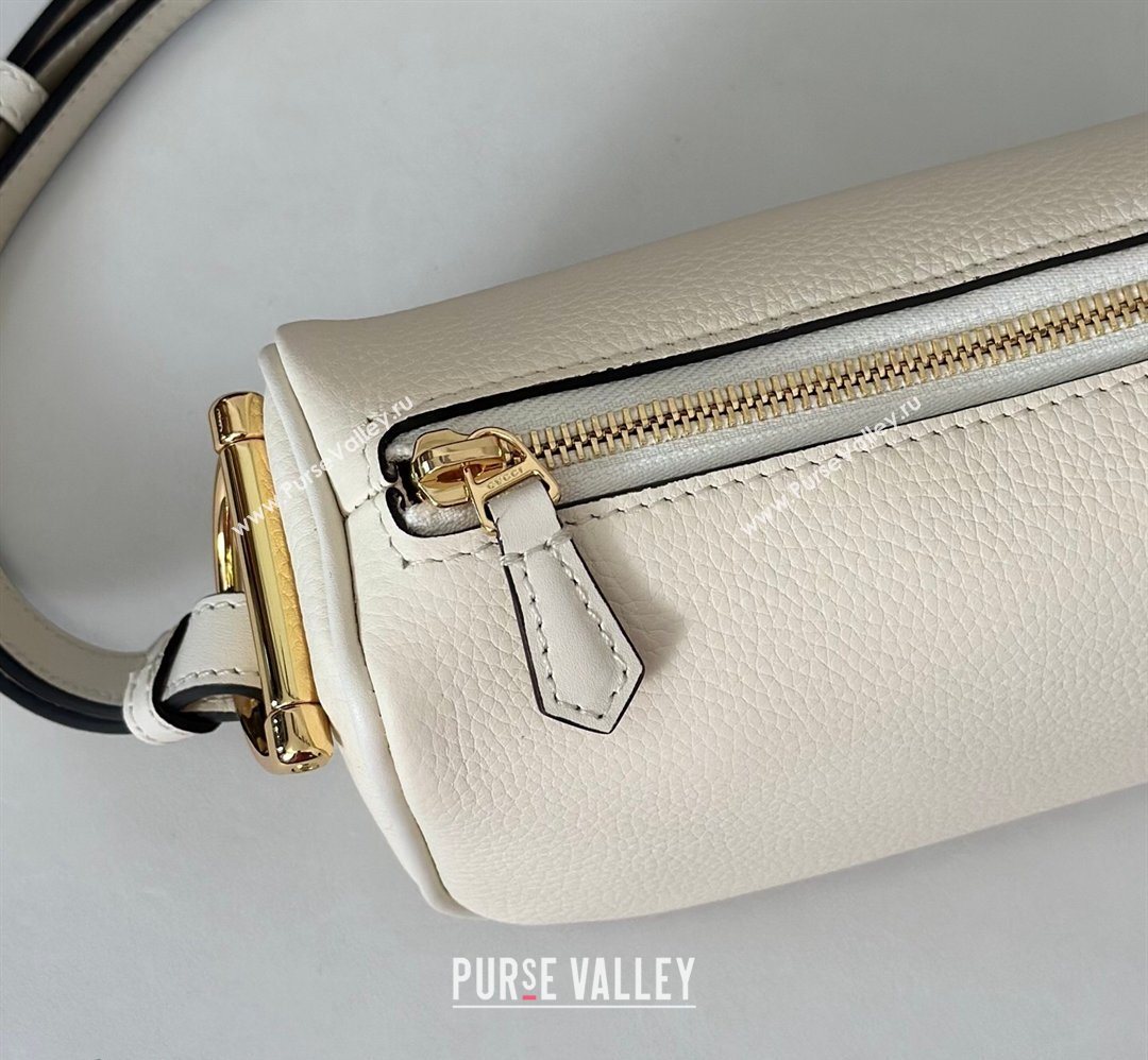 Gucci Half Horsebit mini shoulder bag in Grainy Leather White 2026 860784 (DLH-260128053)
