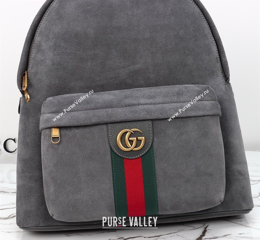 Gucci Mens Ophidia Suede medium backpack bag Grey 2026 834466 (DLH-260127104)