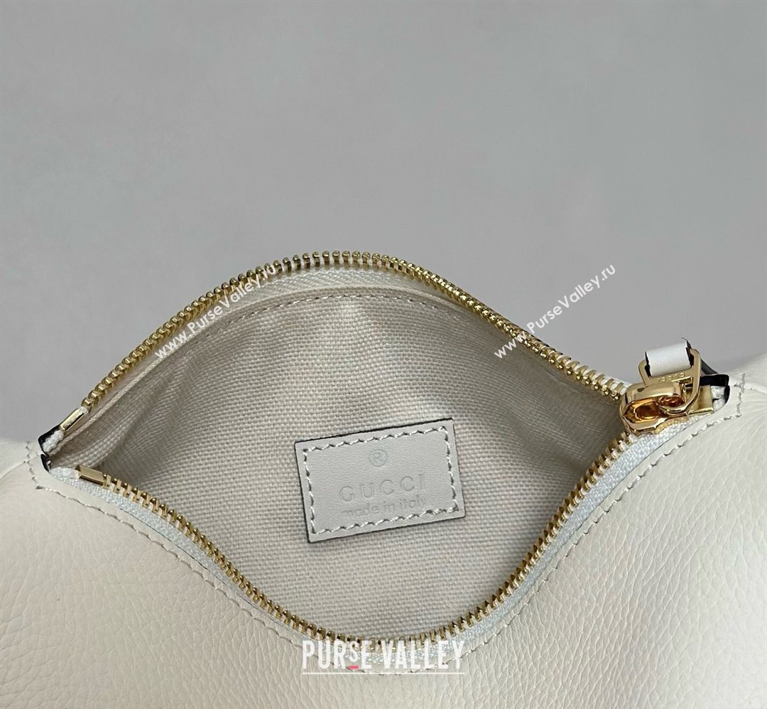 Gucci Half Horsebit mini shoulder bag in Grainy Leather White 2026 860784 (DLH-260128053)