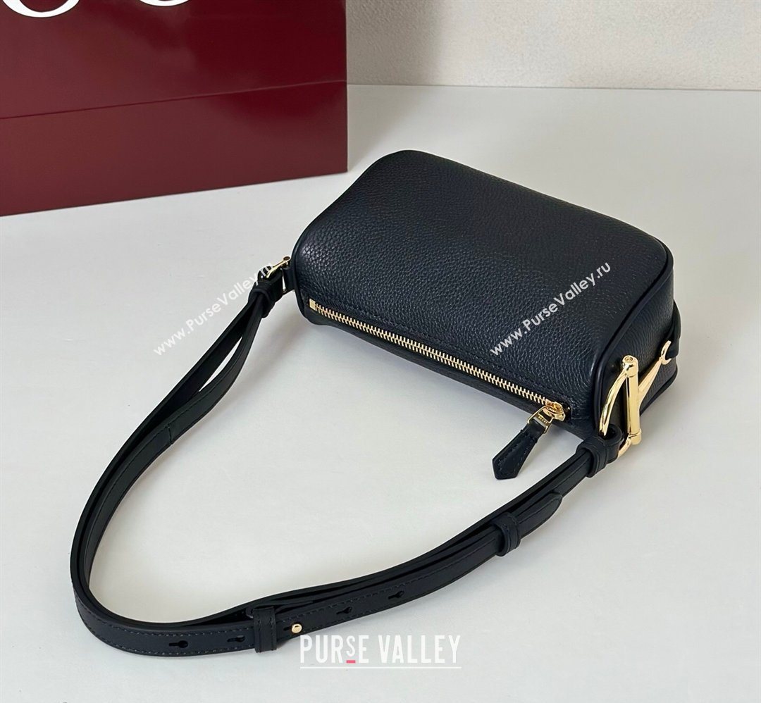 Gucci Half Horsebit mini shoulder bag in Grainy Leather Black 2026 860784 (DLH-260128052)