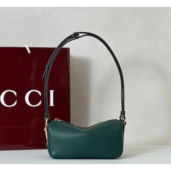 Gucci Half Horsebit mini shoulder bag in Grainy Leather Dark Green 2026 860784 (DLH-260128051)