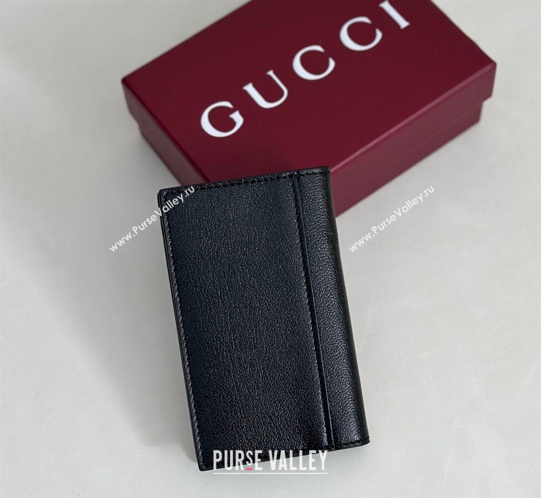 Gucci Lira card case in Grainy Leather Black 2026 867327 (DLH-260128133)