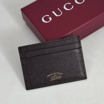 Gucci Lira card case in Grainy Leather Dark Brown 2026 867316 (DLH-260128134)