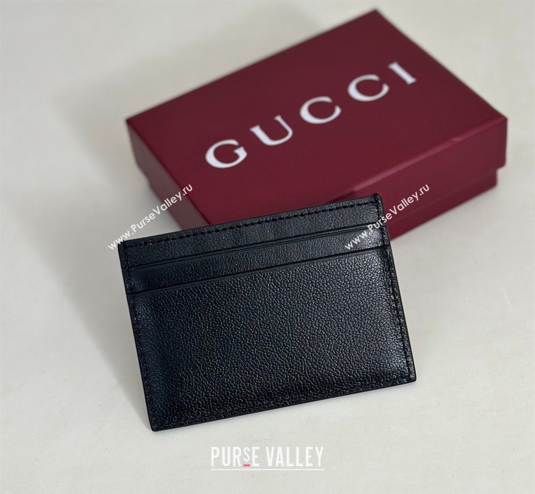 Gucci Lira card case in Grainy Leather Black 2026 867316 (DLH-260128135)