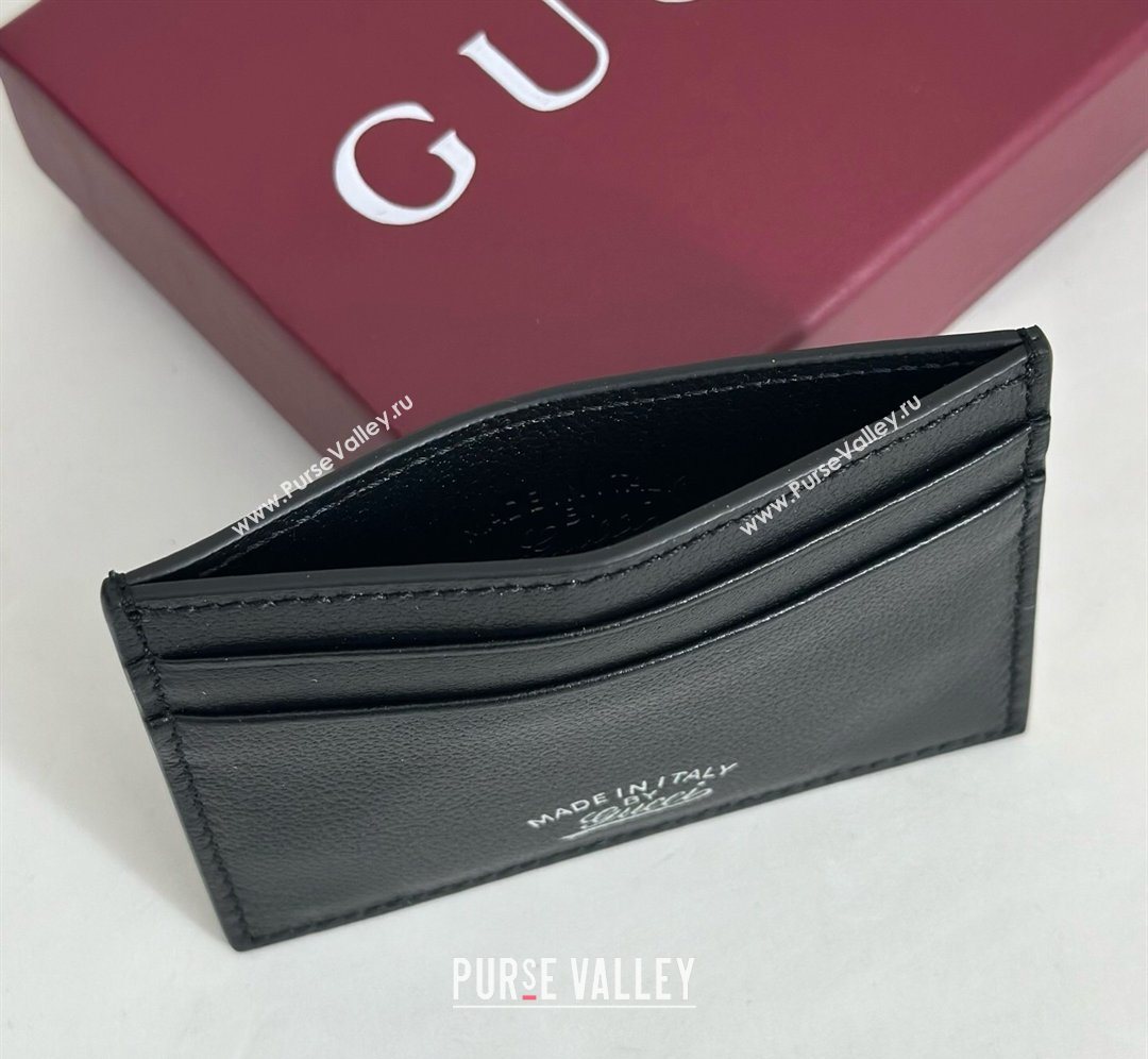 Gucci Lira card case in Grainy Leather Black 2026 867316 (DLH-260128135)