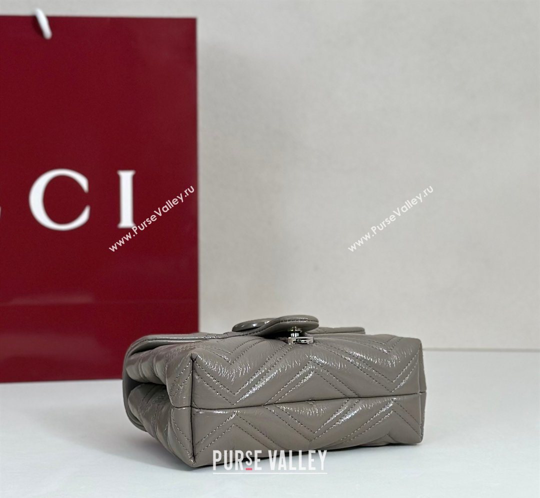 Gucci GG Marmont Leather mini shoulder bag Grey 2026 856368 (DLH-260128136)